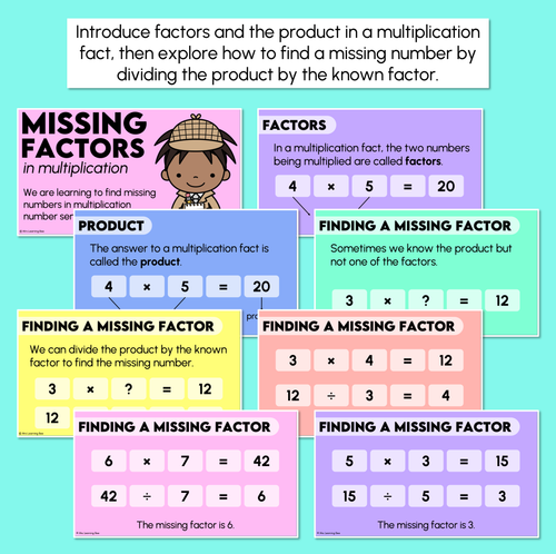 Resource preview 2 for Missing Numbers in Multiplication - Factors and Products Teaching Slides