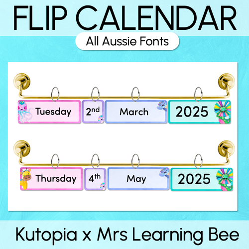 Resource preview 1 for Classroom Flip Calendar - The Kutopia Collection