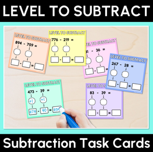 Level to Subtract - Subtraction Task Cards