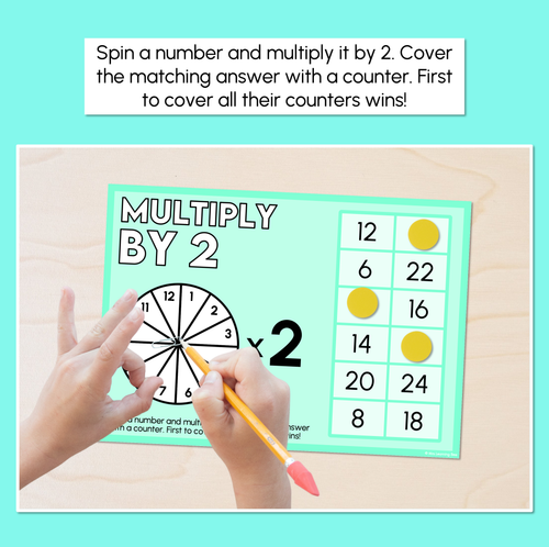 Resource preview 2 for Multiply By - Multiples of 2 - Multiplication Spinner Mats