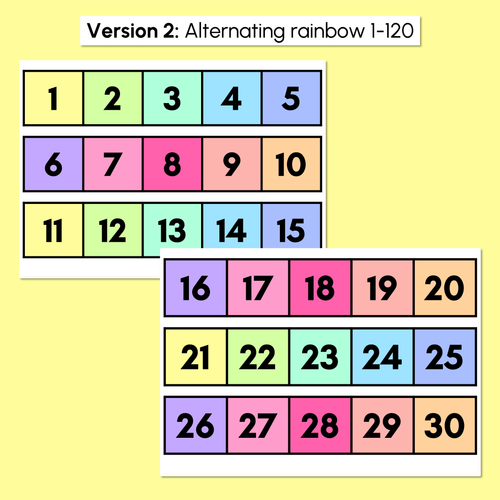 Resource preview 3 for Rainbow Number Line - Numbers 1-20 - Rainbow Classroom Decor