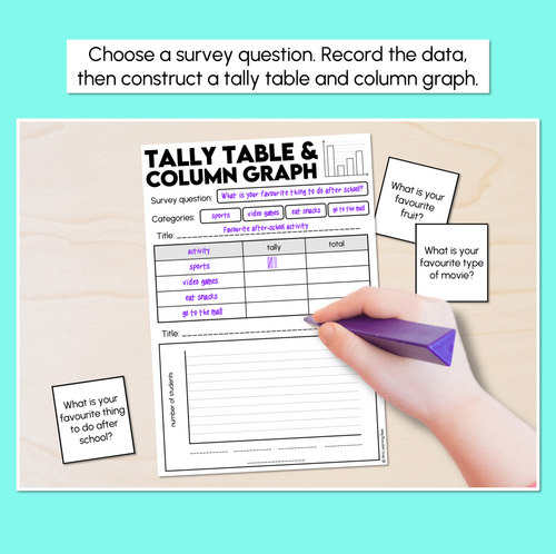 Resource preview 2 for Tally Table & Column Graph - Tallying & Graphing Worksheets