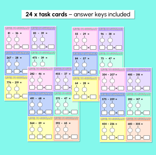 Resource preview 3 for Level to Subtract - Subtraction Task Cards