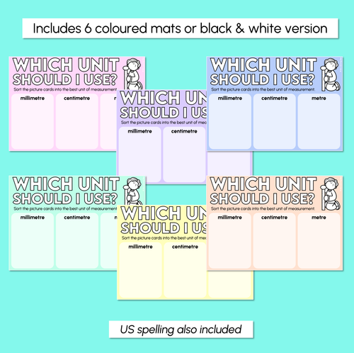 Resource preview 3 for Which Unit Should I Use? - Unit of Measurement Sorting Mats