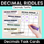1 for Decimal Riddles - Decimals Task Cards