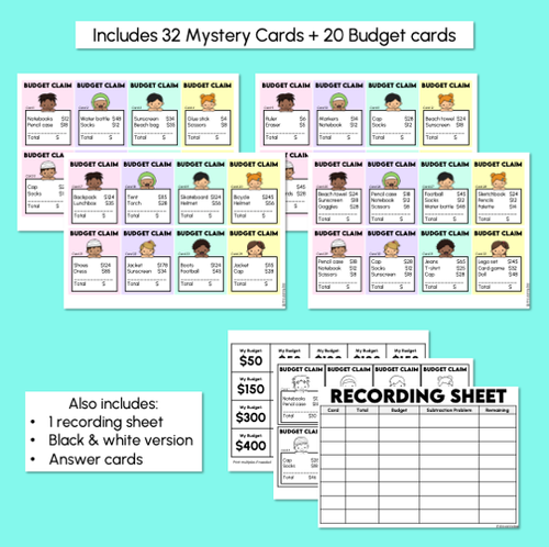 Resource preview 3 for Budget Claim  - Money Problems Game