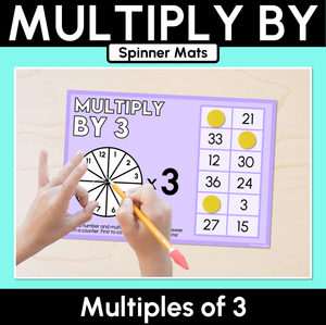Multiply By - Multiples of 3 - Multiplication Spinner Mats