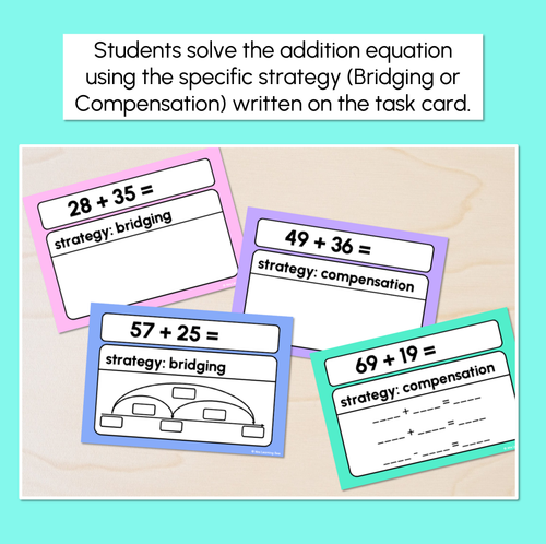 Resource preview 2 for Strategy Practice - Bridging & Compensation - Addition Task Cards