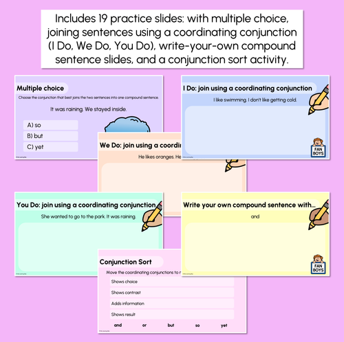 Resource preview 4 for Coordinating Conjunctions Explicit Teaching Slides 