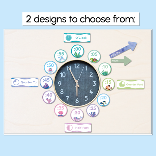 Resource preview 3 for Clock Display - The Sea of Wonder Collection - Calming Classroom Decor