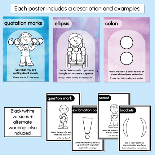 Resource preview 4 for Punctuation Posters - The Sea of Wonder Collection - Calming Classroom Decor