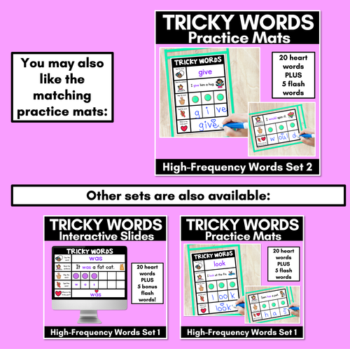 Resource preview 6 for High Frequency Heart Word Digital Practice Slides - INTERACTIVE - Set 2