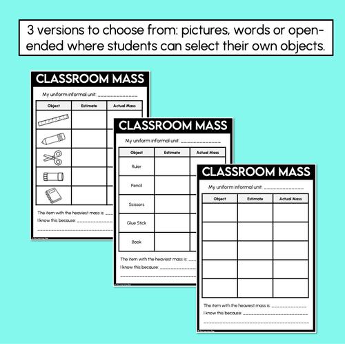 Resource preview 2 for Classroom Mass with Informal Units