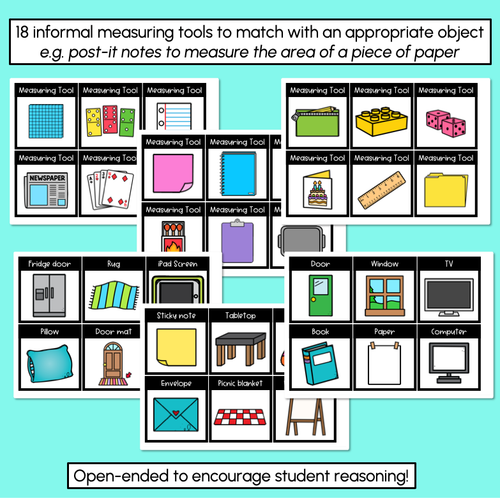 Resource preview 2 for Informal Measuring Tools for Area - Matching Activity