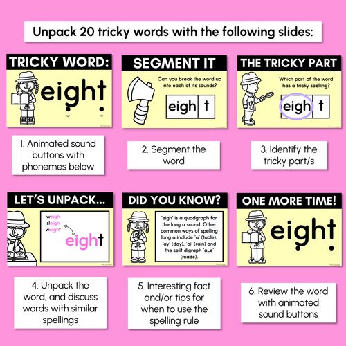 Resource preview 2 for High Frequency Heart Word Lessons SET 4-  WORDS WITH TRICKY SPELLINGS