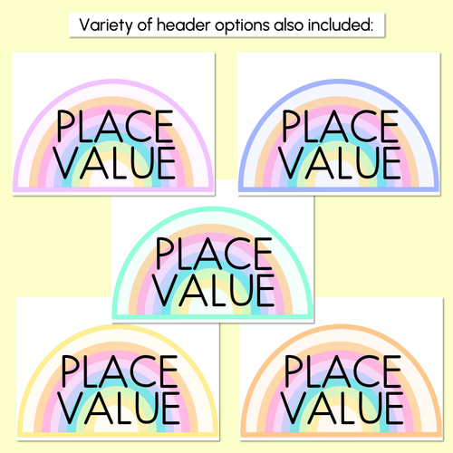 Resource preview 4 for PLACE VALUE POSTERS - The Kasey Rainbow Collection