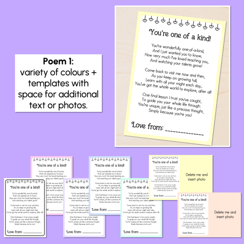 Resource preview 2 for End of Year Farewell Poem Templates - Farewell Gifts for Students