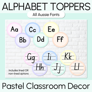 Pastel Classroom Decor - Alphabet Toppers
