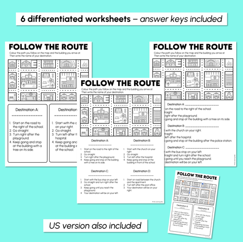 Resource preview 3 for Follow the Route - Position & Direction Worksheets