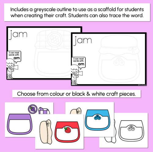 Resource preview 2 for CVC Word Crafts - AM Words - Build a JAM