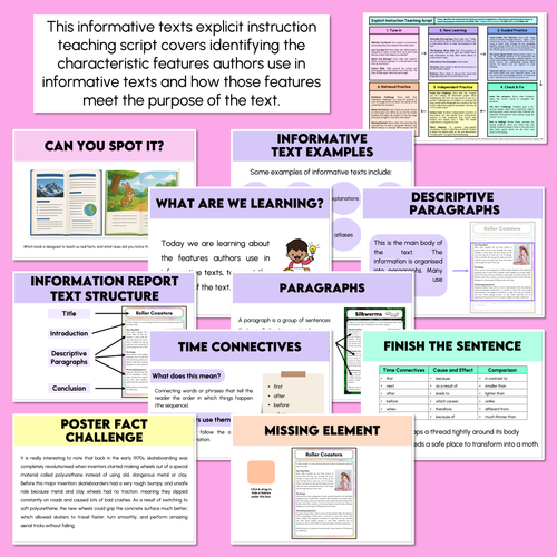 Resource preview 3 for Informative Text Features & Purpose - Explicit Instruction Teaching Script - Year 4, 5 & 6 Informative Texts