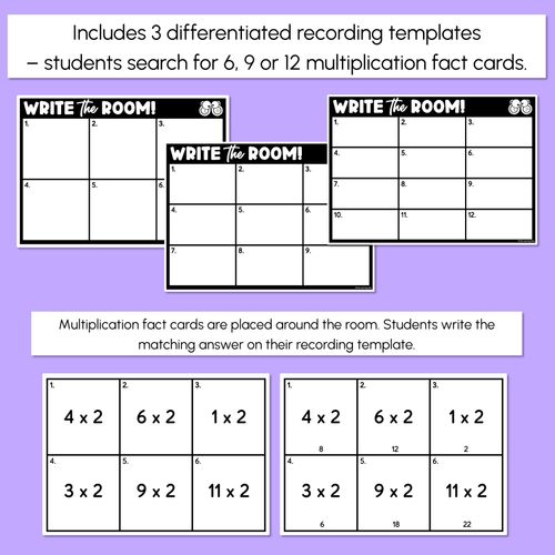 Resource preview 3 for WRITE THE ROOM - Multiplication Facts
