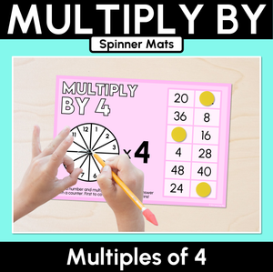 Multiply By - Multiples of 4 - Multiplication Spinner Mats
