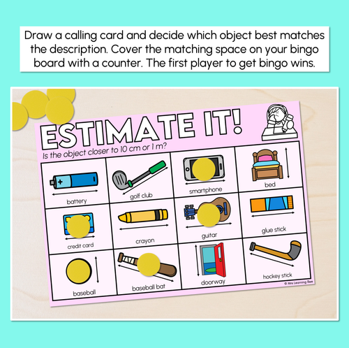 Resource preview 2 for Estimate It! - Estimating Length Bingo Game
