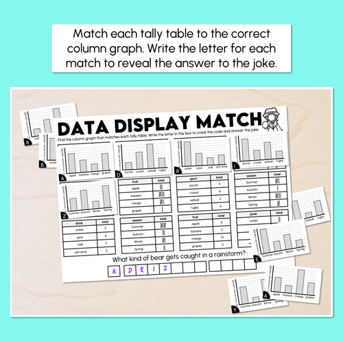 Resource preview 2 for Data Display Match - Representing Data Worksheets