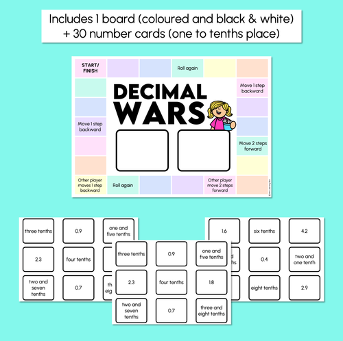 Resource preview 3 for Decimal Wars: Tenths - Decimals Game