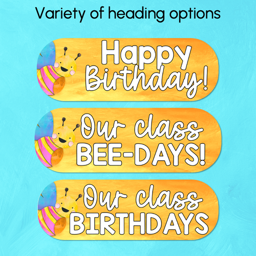 Resource preview 2 for Classroom Birthdays Display - The Kutopia Collection - Our Class Bee-Days