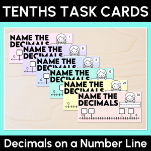 Decimals on a Number Line - Decimal Tenths Task Cards