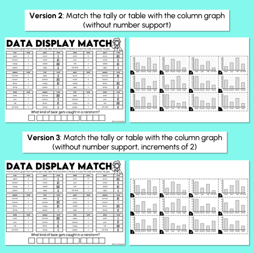 Resource preview 4 for Data Display Match - Representing Data Worksheets
