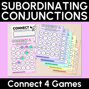 Subordinating Conjunctions - Connect 4 Games