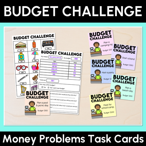 Resource preview 1 for Budget Challenge - Money Problem Task Cards