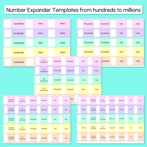 Resource preview 2 for Number Expander Templates - Place Value - Hundreds to Millions