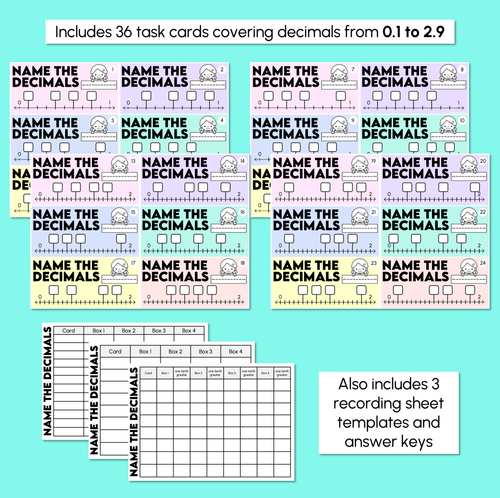 Resource preview 3 for Decimals on a Number Line - Decimal Tenths Task Cards