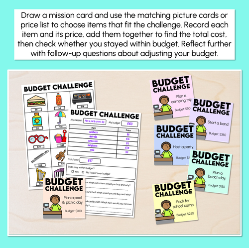 Resource preview 2 for Budget Challenge - Money Problem Task Cards