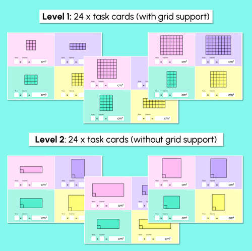 Resource preview 3 for Find the Area – Square Centimetres Task Cards