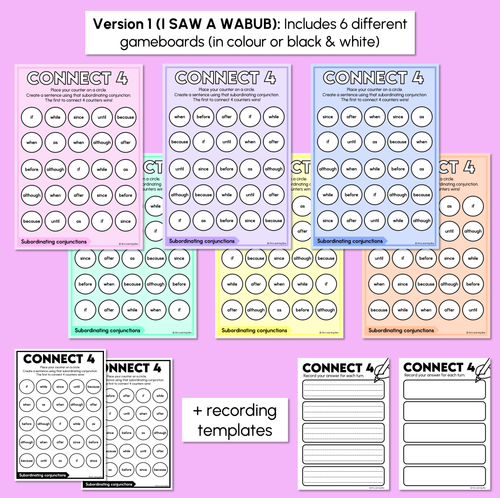 Resource preview 3 for Subordinating Conjunctions - Connect 4 Games