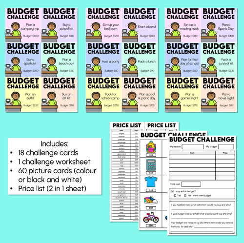 Resource preview 3 for Budget Challenge - Money Problem Task Cards