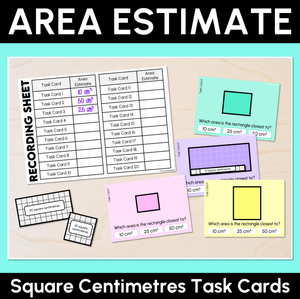 Area Estimate – Square Centimetres Task Cards