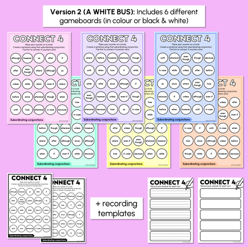 Resource preview 4 for Subordinating Conjunctions - Connect 4 Games