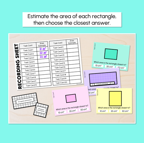 Resource preview 2 for Area Estimate – Square Centimetres Task Cards
