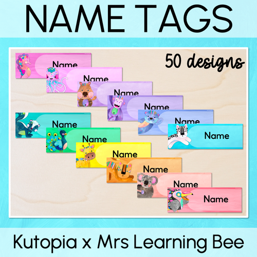 Resource preview 1 for Student Name Tags - Editable - The Kutopia Collection
