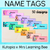 1 for Student Name Tags - Editable - The Kutopia Collection