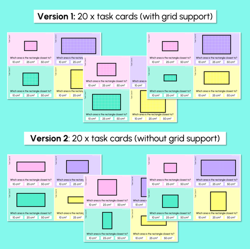 Resource preview 3 for Area Estimate – Square Centimetres Task Cards
