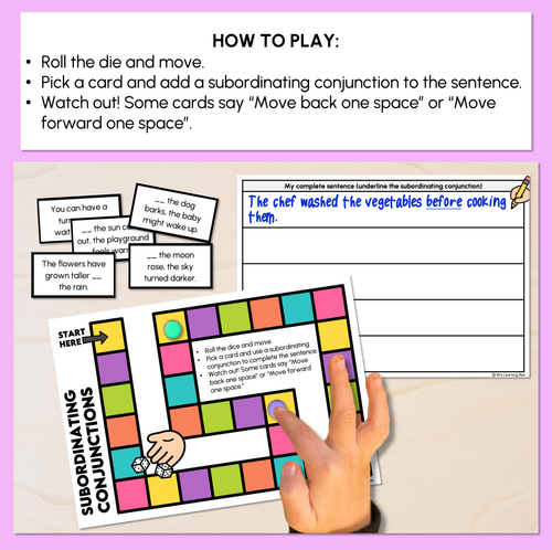 Resource preview 2 for Subordinating Conjunctions Board Game
