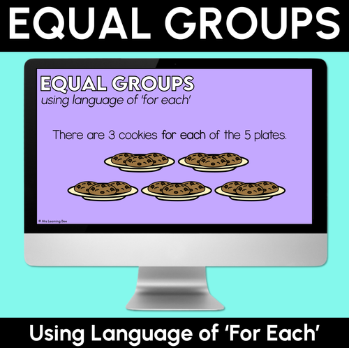 Resource preview 1 for Equal Groups - Using Language of 'For Each' - Digital Slides