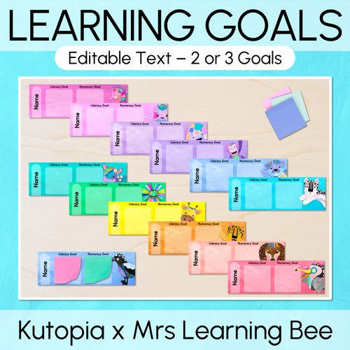 Resource preview 1 for Student Learning Goals - Editable Post-It Goal Mats - The Kutopia Collection